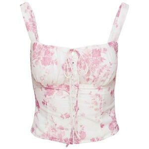 NWT Princess Polly Modern girl top white/pink